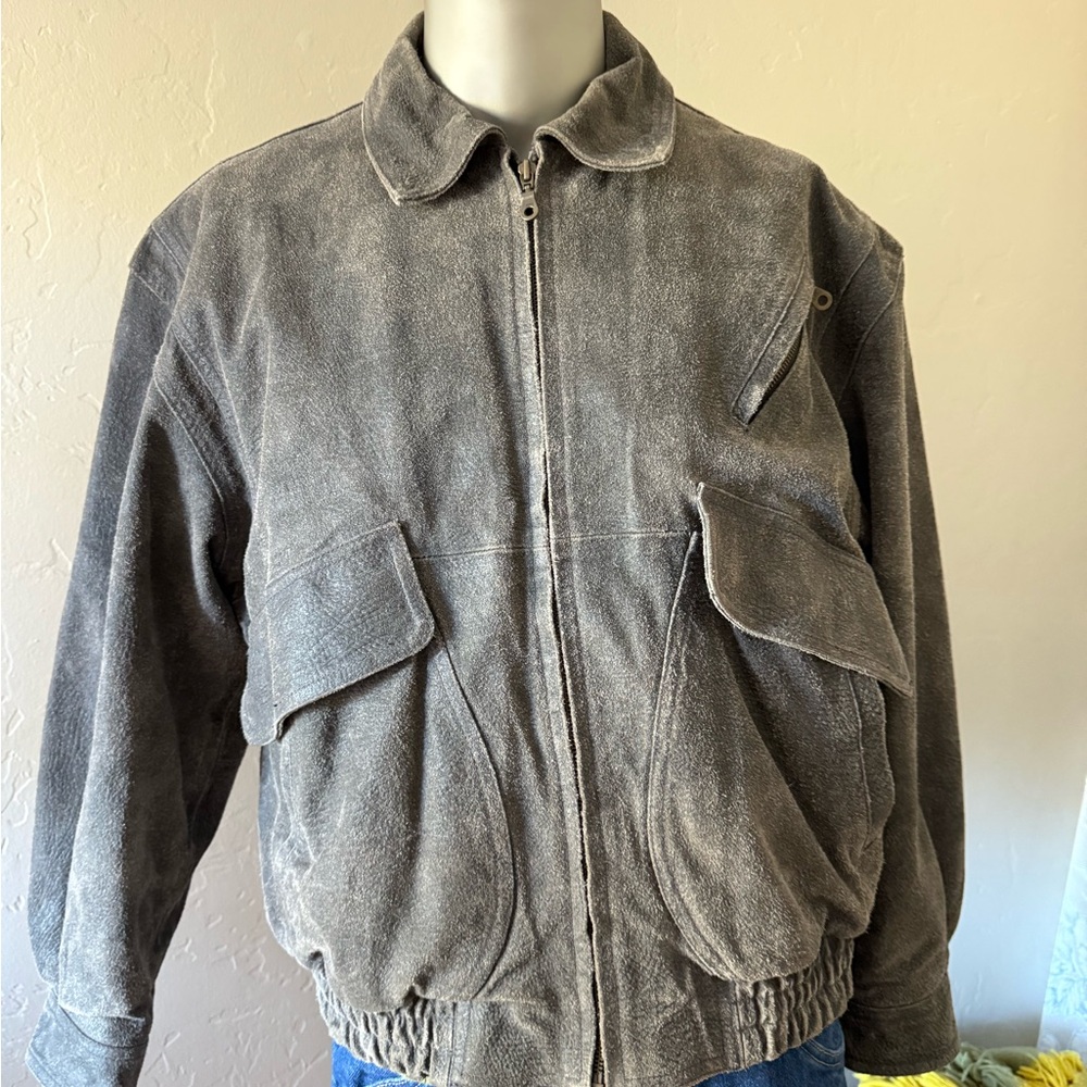 Vintage Leather  Bomber‎ Jacket
